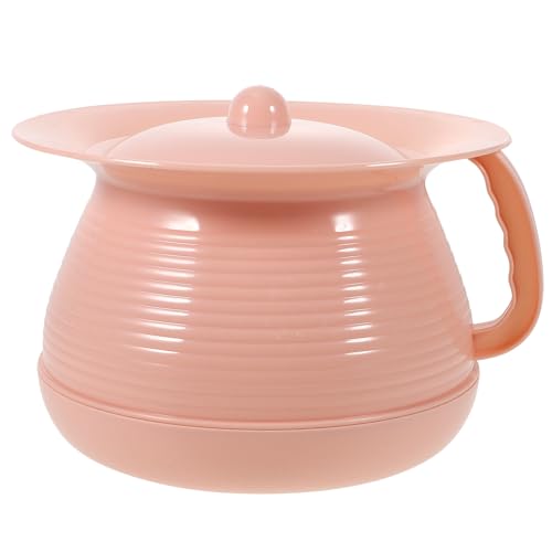 Urinario con tapa hermética rosa para evitar derrames en casa
