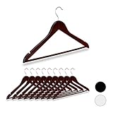 Im Set: Bügel im 10er Set für einheitlichen Look im Schrank - Für Kleider, Hemden, Hosen - In Braun