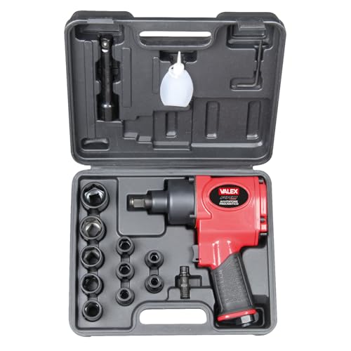 Valex Avvitatore Pneumatico ad Impulsi con Bussole, Nero, 1/2 Attacco Quadro, in Valigetta