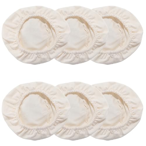 CREATCABIN 6 Piezas Cesta de Prueba de Pan Interlinado Ratán Redondo Cesta de Masa para Hornear Cubierta de Cuenco de Ratán Natural Cubierta de Fermentación de Pan Reutilizable para Masa Madre 17cm