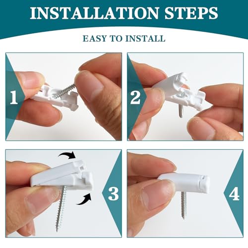 6Kit 12 Stück Plissee Ersatzteile klemmträger, Spannschuhe für verspannte Plissees, für Klebeträger und Stick & Fix Front Klebeplatten（weiß）