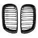 Calandre Grille Grille Calandre Double Lamelle pour Rein Avant Voiture 2 Pièces pour E46 4 Portes 4D Série 3 2002 2003 2004 2005 Calandre Voiture