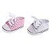 freneci 2 Paires De Chaussures De Sport à Paillettes pour Poupées Américaines 18 Pouces Rose + Blanc - Rose et Blanc, 7cm