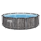 Bestway Steel Pro MAX Solo Pool ohne Zubehör 366 x 100 cm, Holz-Optik (Mooreiche), rund ...