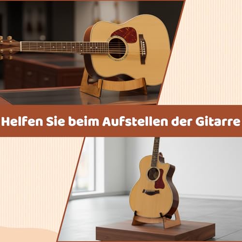 RzuoQnt 1 Stück Gitarrenständer, 20x12x25cm Guitar Stand Gitarrenständer Holz für Gitarre, Platzsparender L-Form Ständer für Studio und Bühne, Stabile Aufbewahrung mit Natürlichem Holzdesign