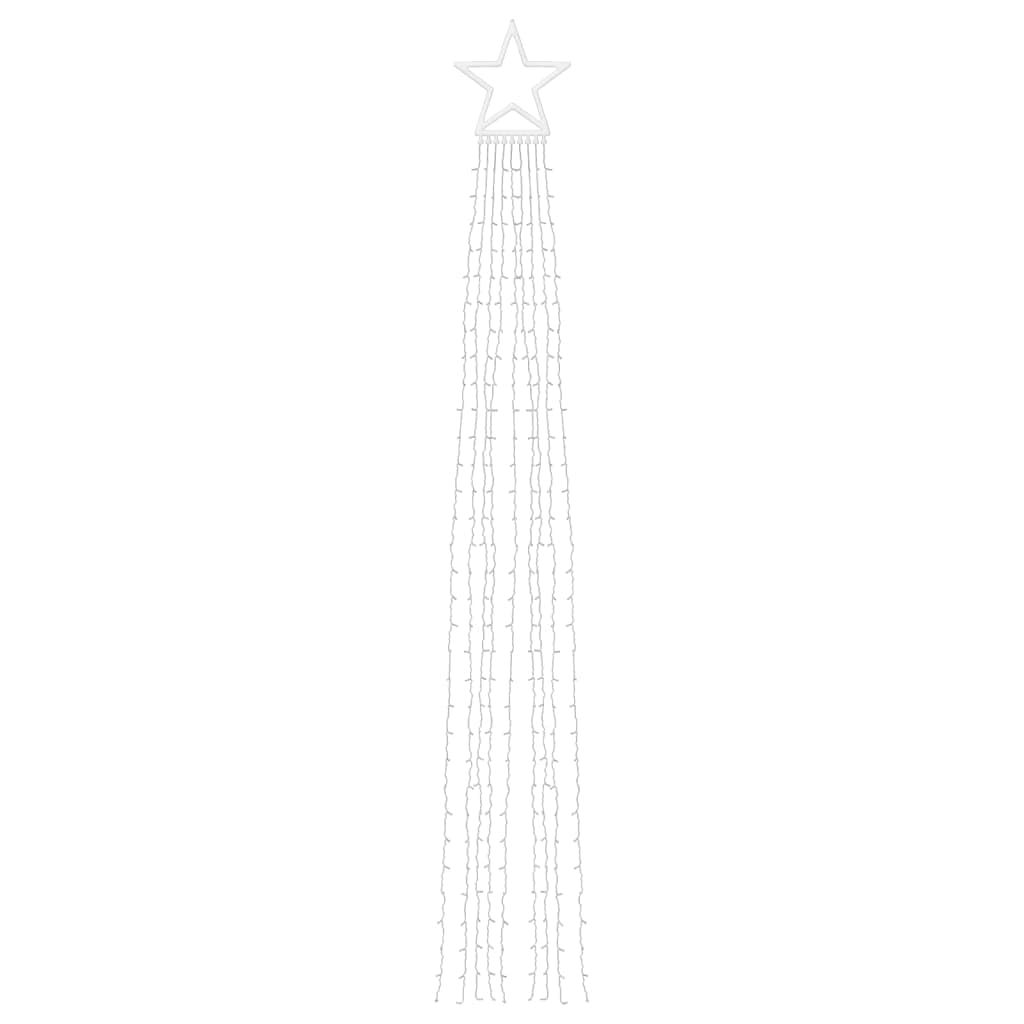 Weihnachtsbaum-Beleuchtung 320 LEDs Blau 375 cm, energiesparende LED Lichterkette mit 8 Modis, transparentes Kabel, IP44 wasserdicht, für Innenbereich, Außenbereich, Balkon, Garten