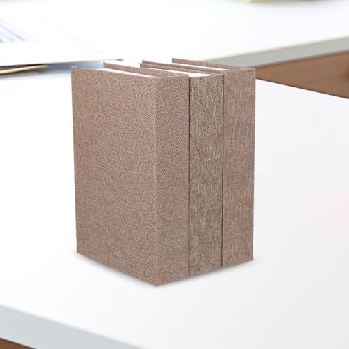 Boîtes en lin imitation livre GALPADA lot de 3 pour rangement et décoration - 5