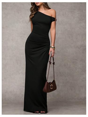 Image of Milumia Women's Off The Shoulder Bodycon Maxi Dresses Sleeveless Cocktail Party Evening Dress