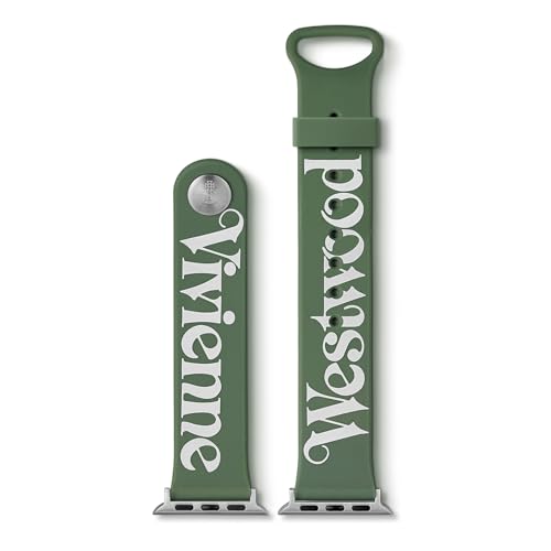 Vivienne Westwood Green Apple Watch Strap 22mm, designed for compatibility with Apple Watch Sizes 38mm, 40mm, and 41mm, Compatible with Series 9 8 7 6 5 4 3 2 1 SE Replacement Strap