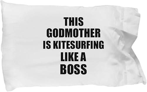 This Godmother is Kitesurfing Like A Boss Pillowcase Funny Gift Idea Family Present Pillow Cover Case 20x30