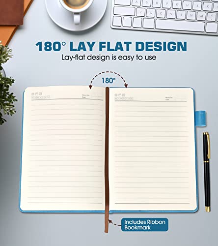 Lined Journal Notebook With Pen-160 Pages Daily Journals For Men Women Writing,Business,Travel,Note Taking,A5 Hardcover Leather Notebooks For Work,School,College Ruled,100Gsm Paper,5.7" X 8.2" #TOP4