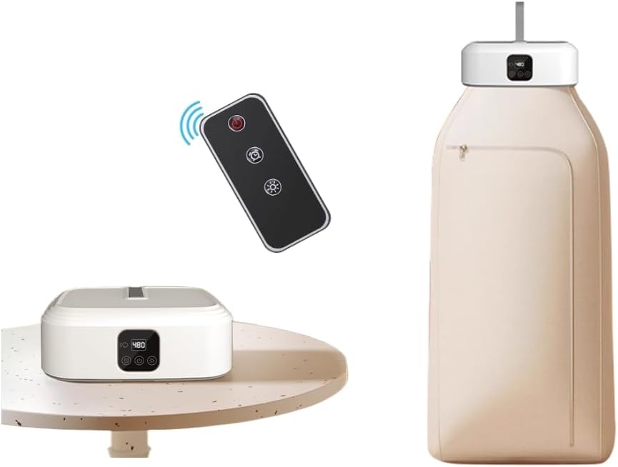 Foldable Mini Drying Machine with Dryer Bag,Portable Clothes Dryer,Small Electric Laundry Dryer with Remote Control for Light Clothes, Underwear, Baby Clothes,Suitable for Apartment,Rv,Travel,Home