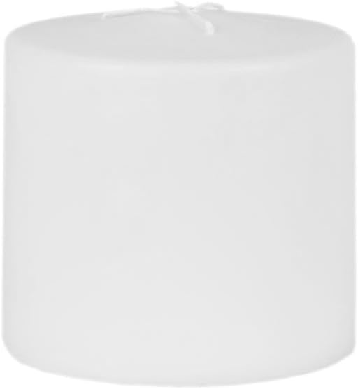 Three-wick candle, 150 x 150 mm, matt white, pillar block candle.