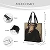 XOPEKVLAWM Tote Bag for Women Work Handbag The silent monkey Shopping Bags Reusable Grocery Bags Canvas Tote Bags #3