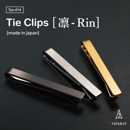 [TAVARAT] Tie Clips for Men, Black Silver Tie Bar Tie Pin made in japan Tps-0142
