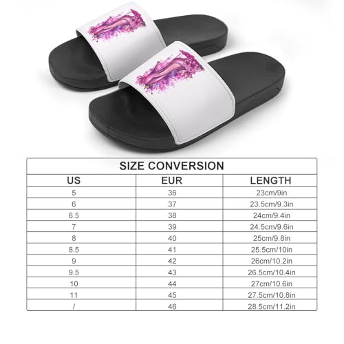Watercolor High Hell Flowers Non Slip Slides Sandals for Women Men Quick Drying Shower Shoes for Bathroom Pool Beach2