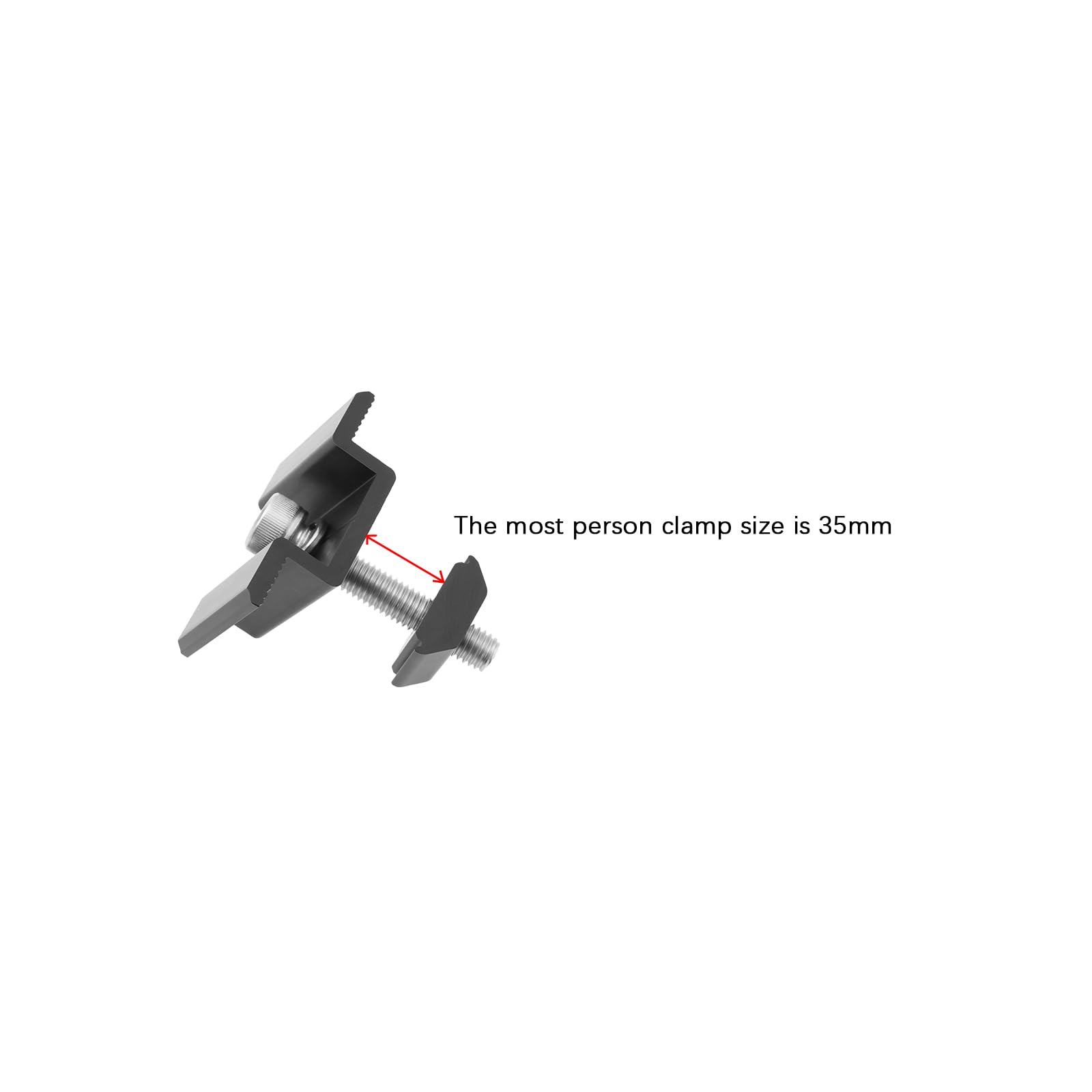 8 Pièces Pince Centrale en T pour Support de Module Solaire Support de Panneau Solaire Pince Intermédiaire Anodisée Noir avec Vis à Tête Cylindrique Et Écrou Fendu (35mm)