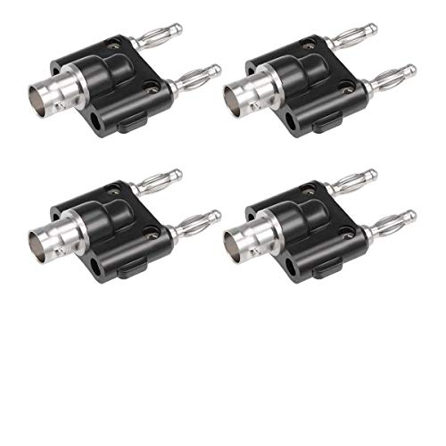 Adaptador BNC hembra a dual banana macho 4 piezas miniatura 1