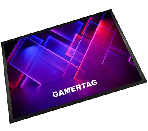 Personalised Neon Gaming Mouse & Desk Mat 60x40cm