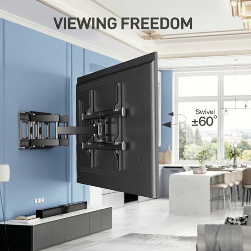 Support mural TV articulé robuste pour sécuriser un grand écran de 60kg max - 3