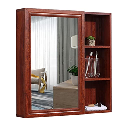 Generico mobiletto del Bagno,Spazio Bagno in Alluminio Bagno a Parete con Specchio Contenitore Sospeso in Alluminio Multifunzionale, per Bagno
