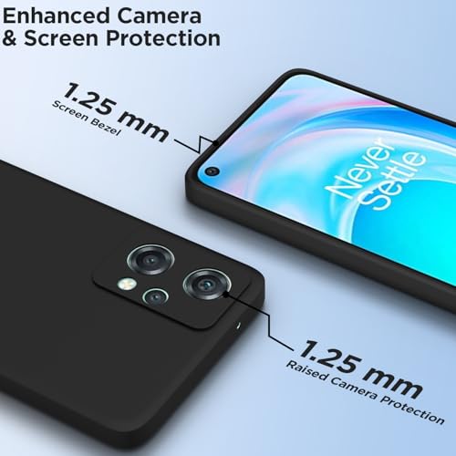 Image of Outlouders Back Cover for OnePlus Nord Ce 2 Lite 5G | Camera Protection | Durable Soft Matte Silicone Bumper Case (Black)
