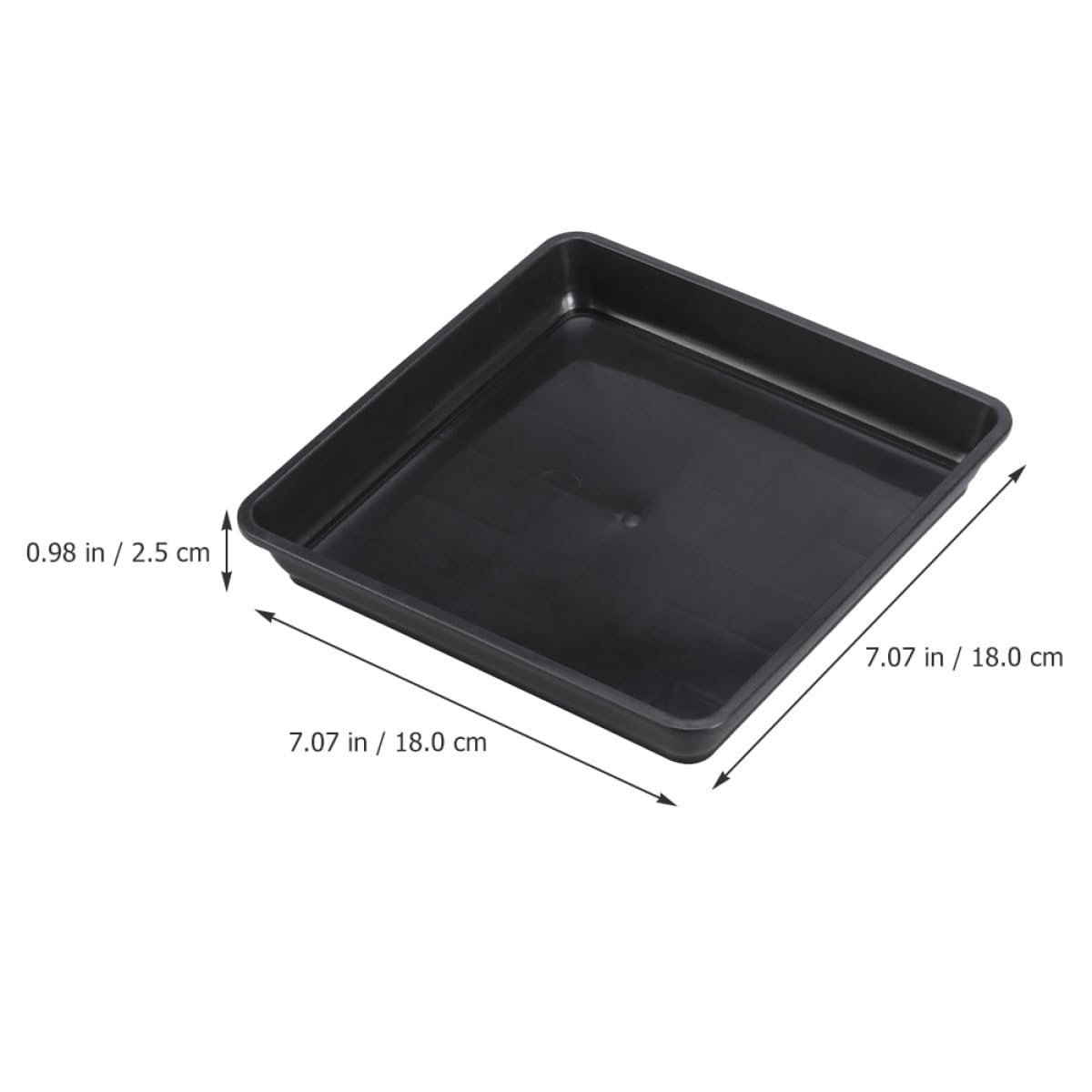 GLEAVI 15 Piezas Platillos Cuadrados para Macetas, Bandejas de Goteo de Plástico Negro 18x18 Cm, sin Agujeros para Plantas de Interior, Bandejas para Jardineras y Cuidado de Plantas