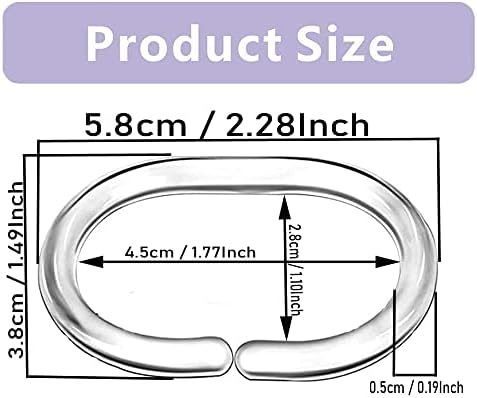iPEAK 24 Pack Shower Curtain Hooks Plastic Curtain Hanging Rings C Shaped Bathroom Shower Curtain Hook for Bathroom Shower Window Rod
