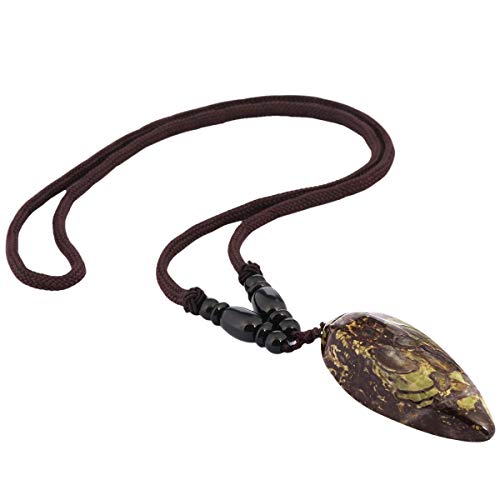 Collier en agate naturelle pour le Reiki et la méditation : pendentif goutte KYEYGWO