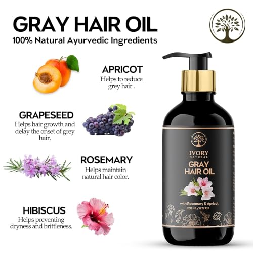 Image of Grey Oil (200 ml) - Ayush Certified - Helps to Restore Natural black hair and Shine | For Both Men & Women