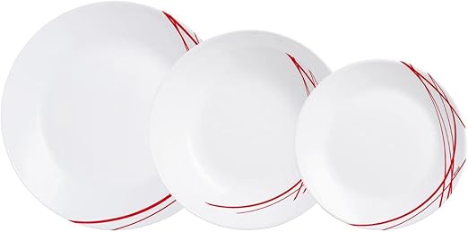 Luminarc Arcopal Zelie Black Servies van glas, 12 stuks, 4 personen, zwart Luminarc Arcopal Zelie Black Servies van glas, 12 stuks, 4 personen, zwart