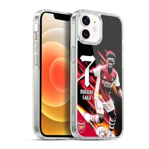 Head Case Designs Officially Licensed Arsenal FC Bukayo Saka 2021/22 First Team Gel Case [Military Grade Protection] Compatible with Apple iPhone 12 / iPhone 12 Pro and Compatible with MagSafe