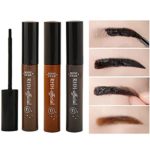 3PC Eyebrow Tattoo Peel Off Makeup Brow Gel Peel Off Eyebrow Peel Off Waterproof Long Lasting Tattoo Eyebrow Natural and Elegant Brow Color