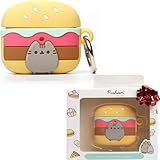 iFace x Pusheen The Cat [ Compatible with AirPods 3 ] Cute Case - Silicone Protective Cover [Carabiner Clip Included] [Wireless Charging Capable] - Burger