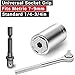 ELK Universal Socket Wrench Grip Tools (7-19mm) with Useful Multifunctional Power Drill Adapter - Gift for Men, Father/Dad, DIY Handyman, Husband, Boyfriend, Him, Women - 2pc Set