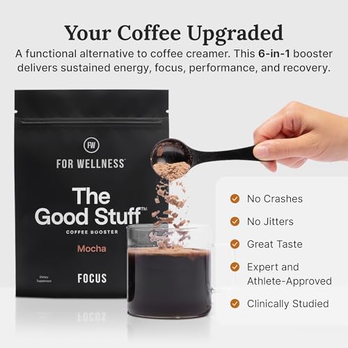 For Wellness The Good Stuff Focus – Mocha Coffee Booster | Nootropic Collagen Creamer with MCTs for Focus, Energy & Wellness | Non-Dairy, Keto-Friendly, 30 Servings - Image 3
