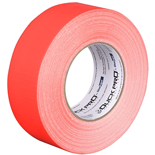 Image of Duck Pro by Shurtape General Purpose Grade, Specialty Grade, Fluorescent Cloth Duct Tape for Labeling, Floor Marking and Book-Binding, 48mm x 60yd, 9.0 mil, Fluorescent Orange, 1 Roll (105451)