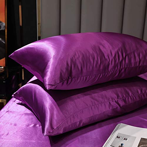 Parure de lit 230x260 satin violet pour transformer votre chambre en cocon