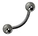 Banane 1,6 x 13 mm aus 316L Chirurgenstahl mit Kugeln – Bauchnabelpiercing Curved Barbell
