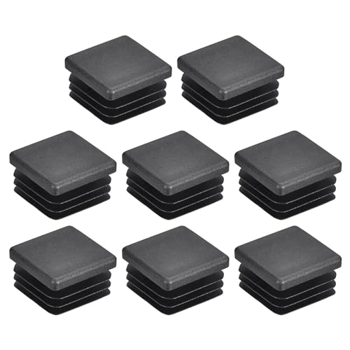 Image of uxcell 8Pcs 25mmx25mm(0.98inch) Plastic Tubing Plug Square Post End Caps for Handrail Stair Newel Guardrail Tube Black