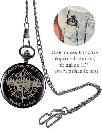 Brújula de Bolsillo para Sobriedad en Negro miniatura 6