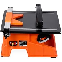 7 inch Wet Tile Saw, 6500 RPM & Pure Copper Motor, Bevel cuts tile from 0 to 45, Tile Cutter Wet Saw with Water Reservoir for Cutting Tiles and Stones, for DIY Enthusiasts