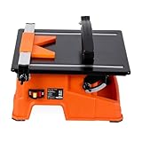 7 inch Wet Tile Saw, PeakPursuit 6500 RPM & Pure Copper Motor, Bevel cuts tile from 0 to 45, Tile Cutter Wet Saw with Water Reservoir for Cutting Tiles and Stones, for DIY Enthusiasts