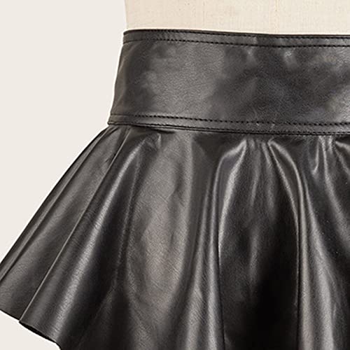 Wide Peplum Belt Black Dress Decorative Belt Women Dress Corset Belt Leather Ruffle Skirt Waistband Cummerbunds Black leather3