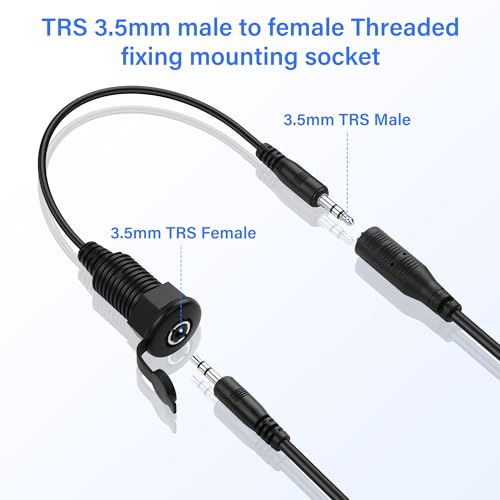 Cable estéreo 3.5mm TRS con montaje de panel impermeable miniatura 2