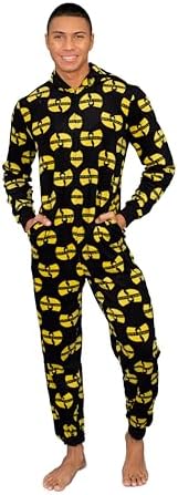 Underboss Wu Tang Clan Logo Toss Pajama Union Suit (Adult Large) Black