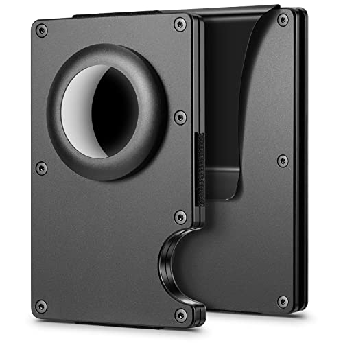 MYBESTFURN Minimalist Wallet for Men, Metal Money Clip Wallet, Credit Card Holder for AirTag with Slim Wallet RFID Technology