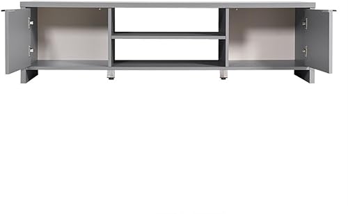 Miniatura 5 de Madesa Soporte de TV con gabinete de almacenamiento y estantes abiertos para almacenamiento multimedia de 55 y 65 pulgadas, consola multimedia para