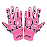 Exote Skeleton Baseball and Softball Batting Gloves for Men Women Youth & Adult Sizes -Short Cuff Breathable Leather Baseball Batting Gloves with Extra Grip (Pink, Youth Large)