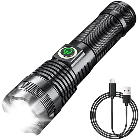 XURLEQ LED Rechargeable Flashlight 600000 High Lumen, Brightest Zoomable Tactical Flashlights with Batteries, Waterproof Powerful Handheld Flash Light, 5 Light Modes Cover